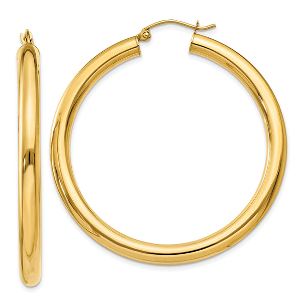 14k Polished 4mm Polished Hoop Earrings