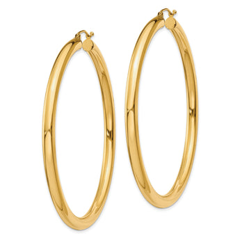14k Polished 4mm Polished Hoop Earrings