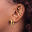14k Satin and D/C 2mm Round Tube Hoop Earrings