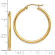14k Satin and D/C 2mm Round Tube Hoop Earrings