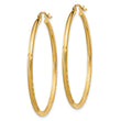 14k Satin and D/C 2mm Round Tube Hoop Earrings