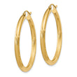14k Satin and D/C 3mm Round Hoop Earrings