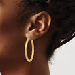 14k Satin and D/C 3mm Round Hoop Earrings