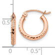 14k Rose Gold Lightweight Diamond-cut Hoop Earrings