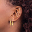 14k Diamond-cut 2mm Round Tube Hoop Earrings