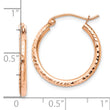 14k Rose Gold Diamond-cut Polished Hoop Earrings