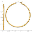 14k Diamond-cut 2mm Round Tube Hoop Earrings
