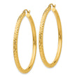 14k Diamond-cut 3mm Round Hoop Earrings