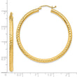 14k Diamond-cut 3mm Round Hoop Earrings