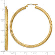 14k Diamond-cut 3mm Round Hoop Earrings