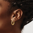 14k D/C 2.8x18mm Hollow Hoop Earrings