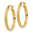 14k D/C 2.8x25mm Hollow Hoop Earrings