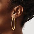 14k Knife Edge D/C Hollow Hoop Earrings