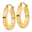 14k 3mm Polished Square Hoop Earrings
