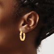 14k 3mm Polished Square Hoop Earrings