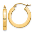 14k 3mm Polished Square Hoop Earrings