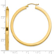 14k 3mm Polished Square Hoop Earrings