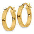 14k Small 3mm D/C Edge Polished Hoop Earrings
