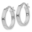 14k White Gold Small 3mm D/C Edge Polished Hoop Earrings