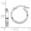 14k White Gold Small 3mm D/C Edge Polished Hoop Earrings