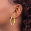 14k D/C Edge Large 3mm Polished Hoop Earrings