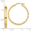 14k D/C Edge Large 3mm Polished Hoop Earrings