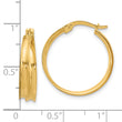 14K Polished Grooved Round Hoop Earrings