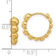 14K Polished Beaded Hoop Earrings
