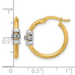 14K Two-tone Polished CZ Hoop Earrings - Birthstone Company