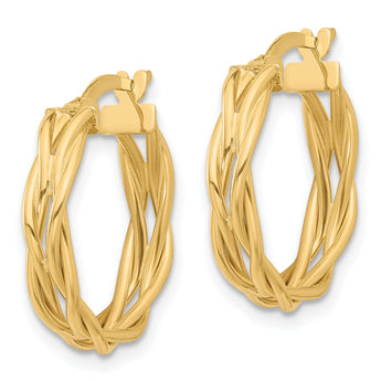 14K Polished Braided Hoop Earrings