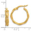 14K Polished Braided Hoop Earrings