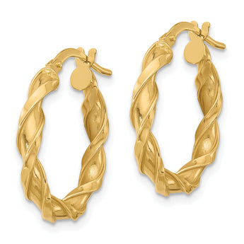 14K Polished Twisted Hoop Earrings