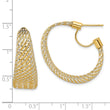 14K Two-tone Braided Mesh Stretch Post Hoop Earrings