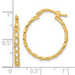 14K Polished Curb Link Design Hoop Earrings