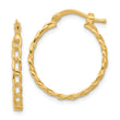 14K Polished Curb Link Design Hoop Earrings