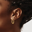 14K Polished Curb Link Design Hoop Earrings