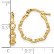 14K Polished Link Design Hoop Earrings