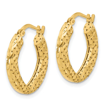 14k Polished and D/C Hoop Earrings