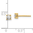 14K w/Rhodium Polished and D/C Post Earrings