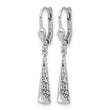 14K White Gold Polished/Diamond-cut Dangle Leverback Earrings - Birthstone Company