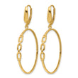 14K Polished Link Design Leverback Hoop Earrings - Birthstone Company