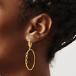 14K Polished Link Design Leverback Hoop Earrings - Birthstone Company