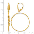14K Polished Link Design Leverback Hoop Earrings - Birthstone Company