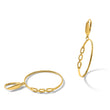 14K Polished Link Design Leverback Hoop Earrings - Birthstone Company