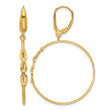 14K Polished Link Design Leverback Hoop Earrings - Birthstone Company