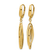 14K Polished/Textured Triple Oval Dangle Earrings - Birthstone Company