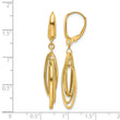 14K Polished/Textured Triple Oval Dangle Earrings - Birthstone Company