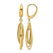 14K Polished/Textured Triple Oval Dangle Earrings - Birthstone Company