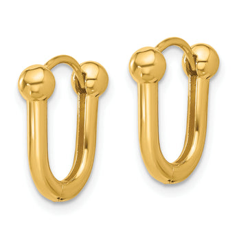 14K Polished Hinged Hoop Earrings