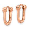 14K Rose Gold Polished Hinged Hoop Earrings